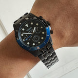 Fossil FB-01 Chronograph Black Dial Grey Steel Strap Watch for Men - FS5835 Authentic Buy Shop Now