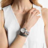 Michael Kors Runway Chronograph Analog Silver Dial Silver Steel Strap Watch for Women - MK7454 Authentic Buy Shop Now