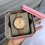 Fossil Jacqueline Quartz Rose Gold Dial Rose Gold Mesh Strap Watch for Women - ES4628 Authentic Buy Shop Now