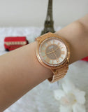 Guess Sassy Quartz White Dial Rose Gold Steel Strap Watch For Women - W0705L3 Authentic Buy Shop Now