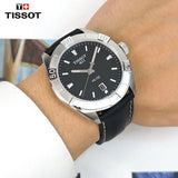 Tissot PR 100 Sport Quartz Black Dial Black Leather Strap Watch For Men - T101.610.16.051.00 Authentic Buy Shop Now