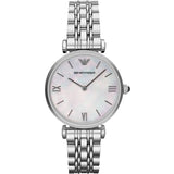 Emporio Armani T Bar Mother of Pearl Dial Steel Strap Watch For Women - AR1682 Authentic Buy Shop Now
