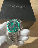 Movado Series 800 Green Dial Silver Steel Strap Watch For Men - 2600136 Authentic Buy Shop Now