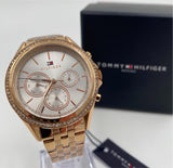 Tommy Hilfiger Ari Diamonds Silver Dial Rose Gold Steel Strap Watch for Women - 1781978 Authentic Buy Shop Now