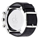 Calvin Klein City Chronograph Silver Dial Black Leather Strap Watch for Men - K2G271C6 Authentic Buy Shop Now