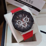 Guess Momentum Black Dial Red Rubber Strap Watch for Men - GW0263G3 Authentic Buy Shop Now