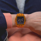 Guess Phoenix Multifunction Black Dial Orange Rubber Strap Watch For Men - GW0203G10 Authentic Buy Shop Now