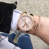 Michael Kors Ritz Chronograph Rose Gold Dial Two Tone Steel Strap Watch for Women - MK6307 Authentic Buy Shop Now