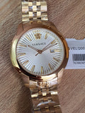 Versace V-Urban Quartz White Dial Gold Steel Strap Watch For Men - VELQ00719 Authentic Buy Shop Now