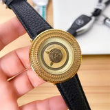 Versace V Metal Icon Quartz Silver Dial Brown Leather Strap Watch For Men - VQL010015 Authentic Buy Shop Now