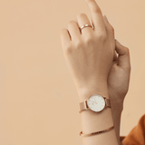 Daniel Wellington Classic Petite White Dial Rose Gold Mesh Bracelet Watch For Women - DW00100219 Authentic Buy Shop Now