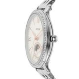 Fossil Jacqueline Multifunction Moonphase White Dial Silver Steel Strap Watch for Women - ES5164 Authentic Buy Shop Now