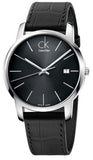 Calvin Klein City Quartz Black Dial Black Leather Strap Watch for Men - K2G2G1C3 Authentic Buy Shop Now