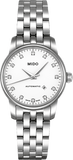 Mido Baroncelli III Automatic Diamonds White Dial Silver Steel Strap Watch For Women - M7600.4.66.1 Authentic Buy Shop Now