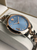 Versace Audrey Quartz Blue Dial Two Tone Steel Strap Watch for Women - VELR00619 Authentic Buy Shop Now