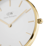Daniel Wellington Classic Petite White Dial Gold Mesh Bracelet Watch For Women - DW00100348 Authentic Buy Shop Now