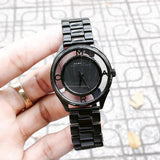 Marc Jacobs Tether Transparent Black Dial Black Steel Strap Watch for Women - MBM3415 Authentic Buy Shop Now