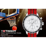 Tissot Quickster Chronograph NBA Chicago Bulls White Dial Red NATO Strap Watch For Men - T095.417.17.037.04 Authentic Buy Shop Now