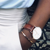 Daniel Wellington Classic St. Mawes White Dial Brown Leather Strap Watch for Men - DW00100035 Authentic Buy Shop Now