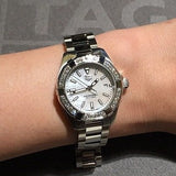 Tag Heuer Aquaracer Diamonds Mother of Pearl White Dial Silver Steel Strap Watch for Women - WBD1413.BA0741 Authentic Buy Shop Now