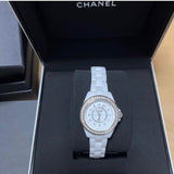 Chanel J12 Quartz Diamonds White Dial White Steel Strap Watch for Women - J12 H6418 Authentic Buy Shop Now