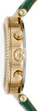 Michael Kors Parker Chronograph Green Dial Green Leather Strap Watch For Women - MK6985 Authentic Buy Shop Now