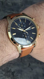 Fossil Townsman Chronograph Black Dial Brown Leather Strap Watch for Men - FS5338 Authentic Buy Shop Now