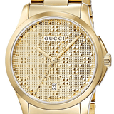 Gucci G Timeless Gold Dial Gold Steel Strap Watch For Women - YA126553 Authentic Buy Shop Now