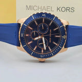 Michael Kors Cunningham Multifunction Blue Dial Blue Rubber Strap Watch For Men - MK7163 Authentic Buy Shop Now