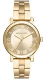 Michael Kors Slim Runway Gold Dial Gold Steel Strap Watch For Women - MK3456 Authentic Buy Shop Now