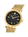 Versace Meander Black Dial Gold Mesh Bracelet Watch for Women - VELW00720 Authentic Buy Shop Now