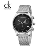 Calvin Klein City Chronograph Black Dial Silver Mesh Bracelet Watch for Men - K2G27121 Authentic Buy Shop Now