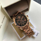 Michael Kors Bradshaw Black Dial Rose Gold Steel Strap Watch for Women - MK5854 Authentic Buy Shop Now
