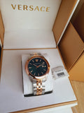 Versace V-Urban Green Dial Two Tone Steel Strap Watch for Men - VELQ00619 Authentic Buy Shop Now