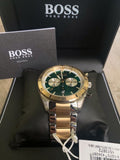 Hugo Boss Santiago Green Dial Two Tone Steel Strap Watch for Men - 1513872 Authentic Buy Shop Now