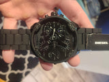 Diesel Mr Daddy 2.0 Chronograph Black Dial Black Steel Strap Watch For Men - DZ7396 Authentic Buy Shop Now