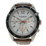 Coach Sullivan Chronograph White Dial Brown Leather Strap Watch for Men - 14602057 Authentic Buy Shop Now