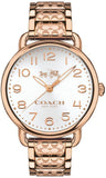 Coach Delancey White Dial Rose Gold Steel Strap Watch for Women - 14502497 Authentic Buy Shop Now