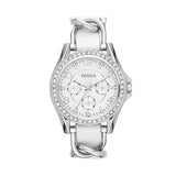Fossil Riley White Dial White Leather Strap Watch for Women - ES3463 Authentic Buy Shop Now