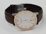 Emporio Armani Giovanni Quartz White Dial Brown Leather Strap Watch For Men - AR11211 Authentic Buy Shop Now