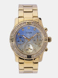 Guess Confetti Diamonds Gold Dial Gold Steel Strap Watch for Women - W0774L2 Authentic Buy Shop Now