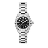 Tag Heuer Aquaracer Quartz Black Dial Silver Steel Strap Watch for Women - WBD1410.BA0741 Authentic Buy Shop Now