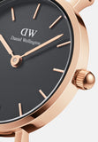 Daniel Wellington Classic Petite Cornwall Black Dial Black NATO Strap Watch For Women - DW00100215 Authentic Buy Shop Now