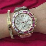 Michael Kors Everest Chronograph Gold Dial Gold Steel Strap Watch for Women - MK5871 Authentic Buy Shop Now