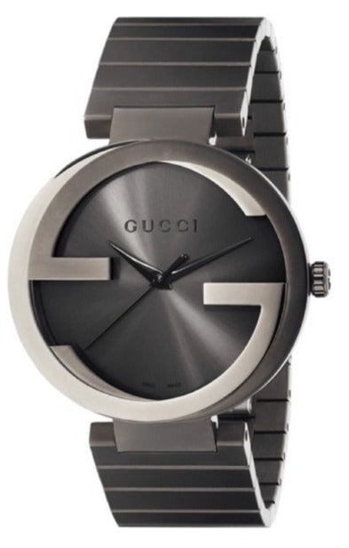 Gucci G Interlocking Quartz Grey Dial Grey Steel Strap Watch For Men - YA133210 Authentic Buy Shop Now