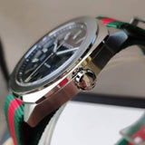Gucci GG2570 Quartz Black Dial Green & Red Nylon Strap Watch For Men - YA142305 Authentic Buy Shop Now