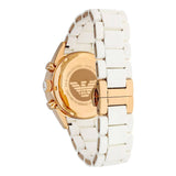 Emporio Armani Sportivo Silver Dial White Silicone Strap Watch For Women - AR5920 Authentic Buy Shop Now