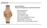 Guess Montauk Rose Gold Dial Rose Gold Steel Strap Watch For Women - W0933L3 Authentic Buy Shop Now