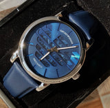 Emporio Armani Luigi Automatic Blue Dial Blue Leather Strap Watch For Men - AR60030 Authentic Buy Shop Now