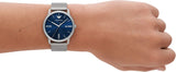 Emporio Armani Minimalist Quartz Blue Dial Silver Steel Strap Watch For Men - AR11571 Authentic Buy Shop Now